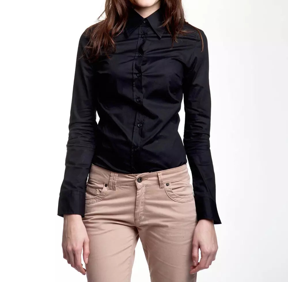 Black Cotton Women Shirt