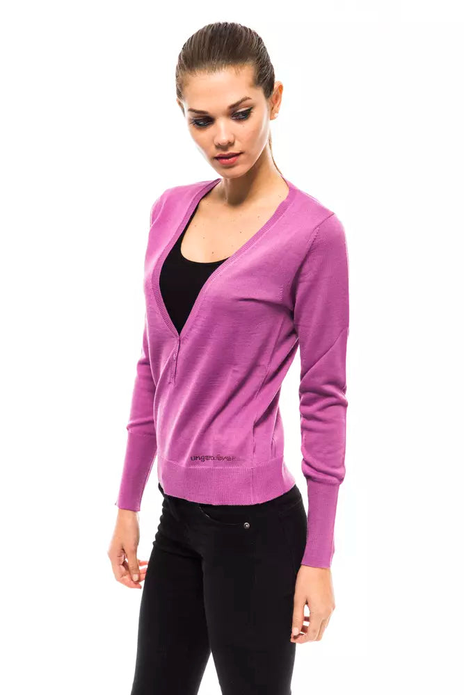 Purple Wool Women Sweater