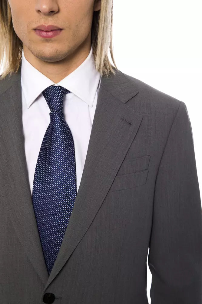 Gray Wool Mens Suit