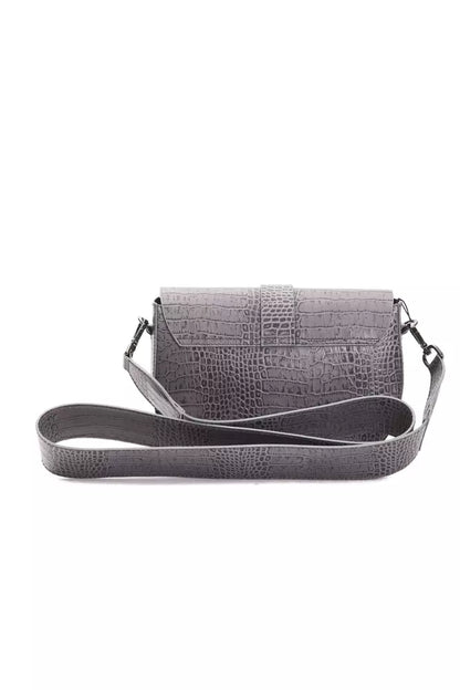 Gray Leather Women Crossbody Bag