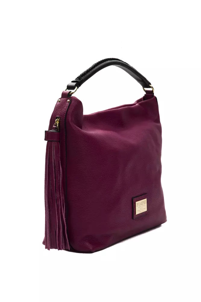 Burgundy Leather Women Shoulder Bag