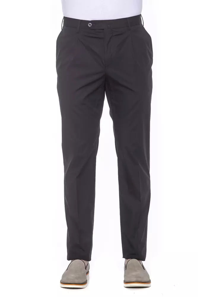 Black Cotton Men Trouser