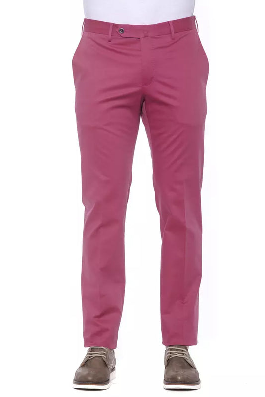 Fuchsia Cotton Men Trouser