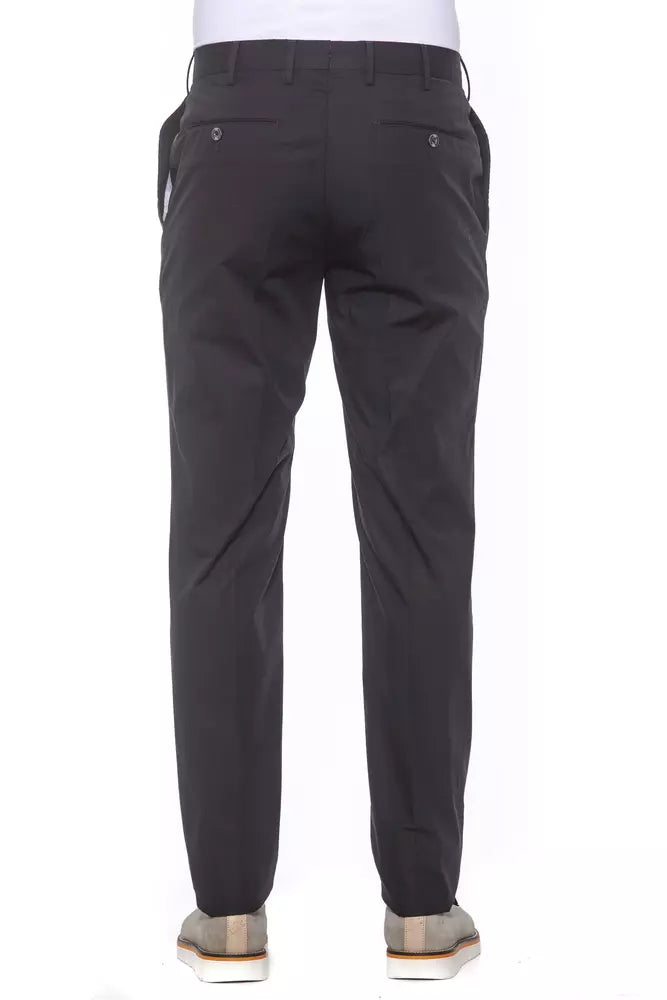 Black Cotton Men Trouser