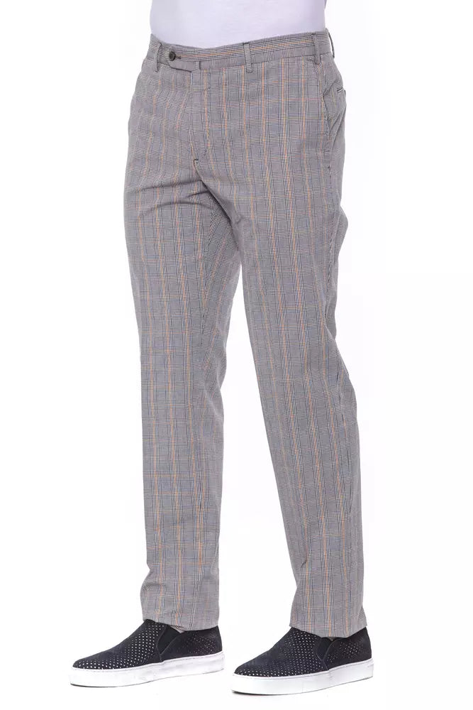 Gray Cotton Men's Trouser