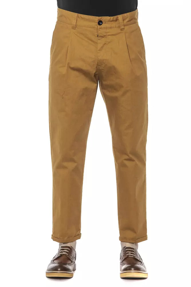 Brown Cotton Mens Trouser