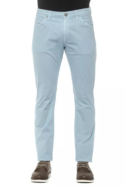 Light Blue Cotton Mens Trouser