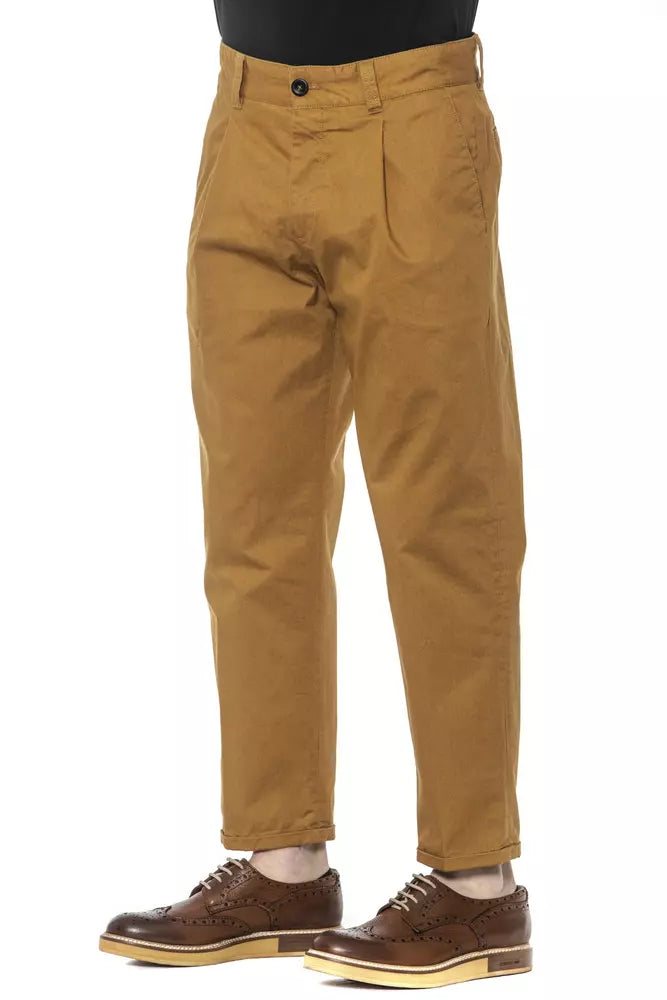 Brown Cotton Mens Trouser