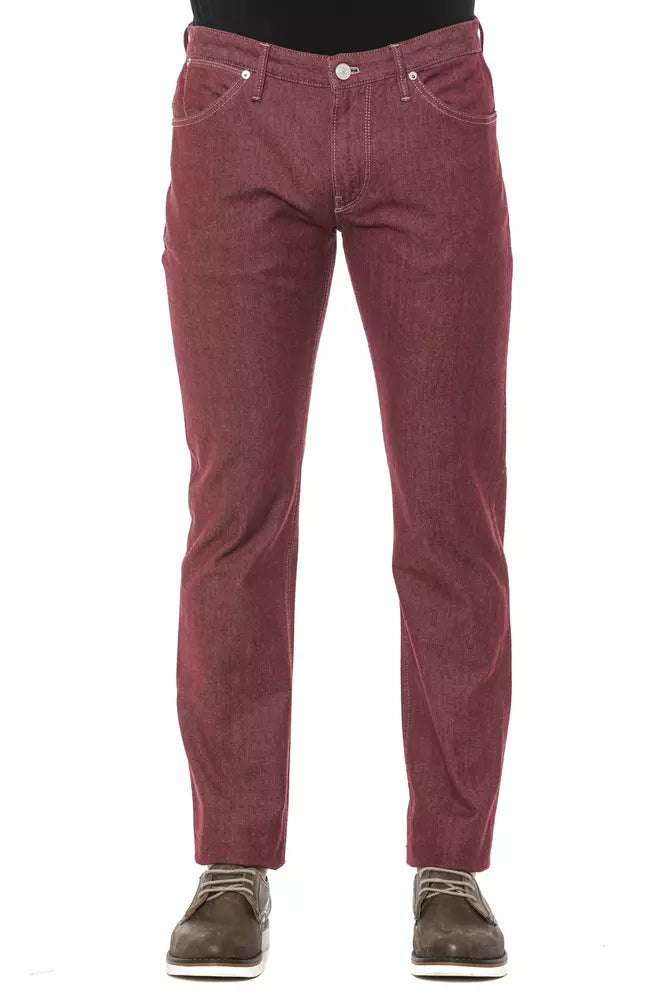 Burgundy Cotton Men Trouser