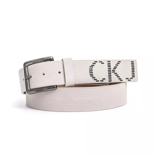 Beige Leather Men Belt