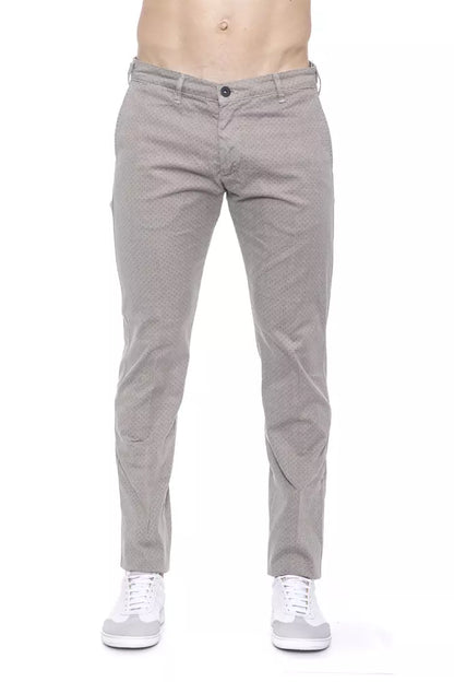 Beige Cotton Men Trouser