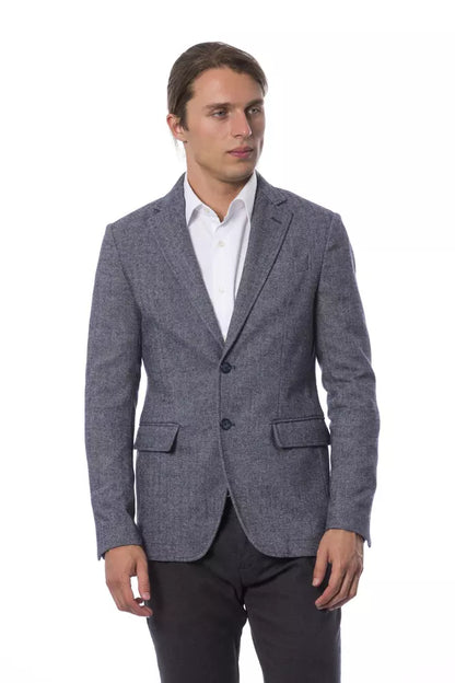 Blue Polyester Mens Blazer