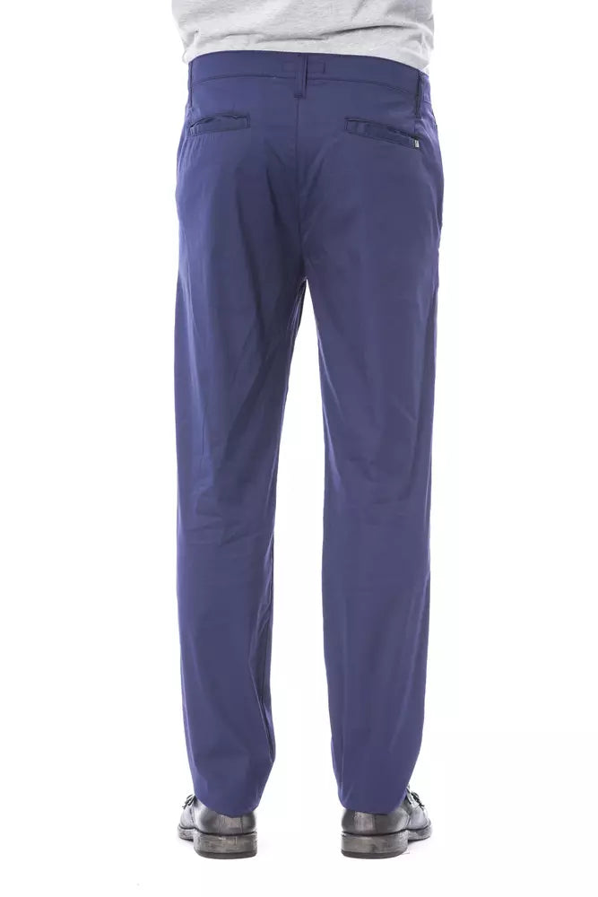 Blue Cotton Men's Chino Pants