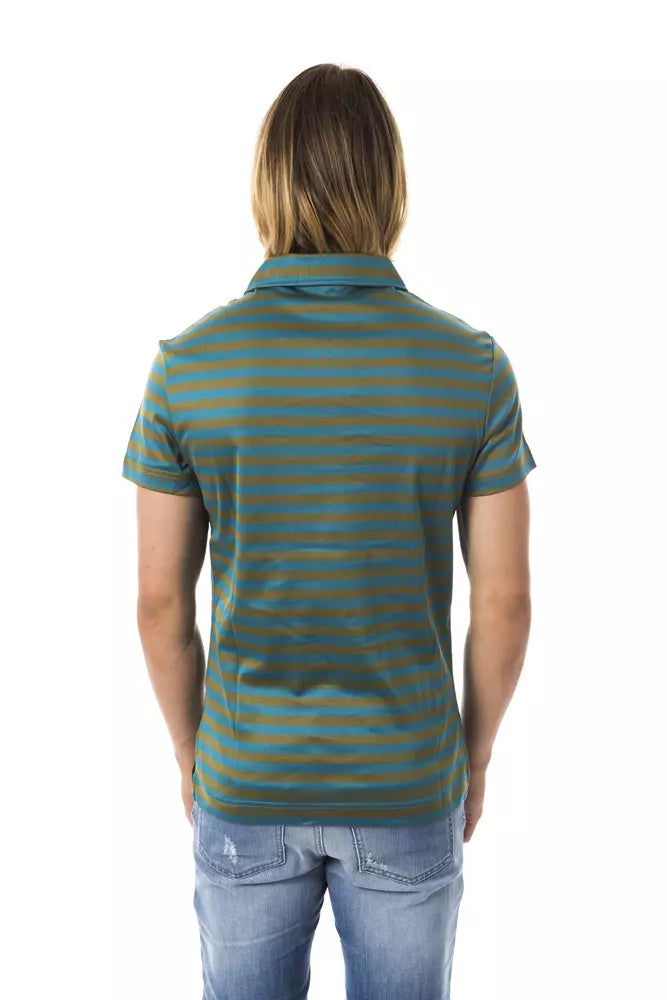 Green Cotton Men Polo