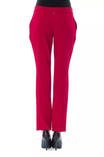 "Fuchsia Polyester Women Pant"