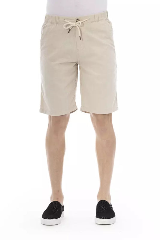 Beige Cotton Men Bermuda Short