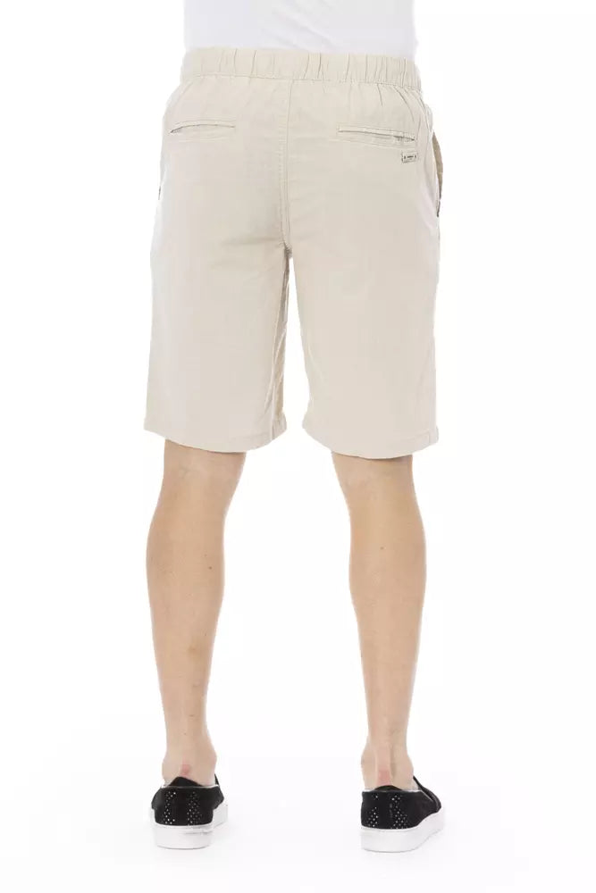 Beige Cotton Men Bermuda Short