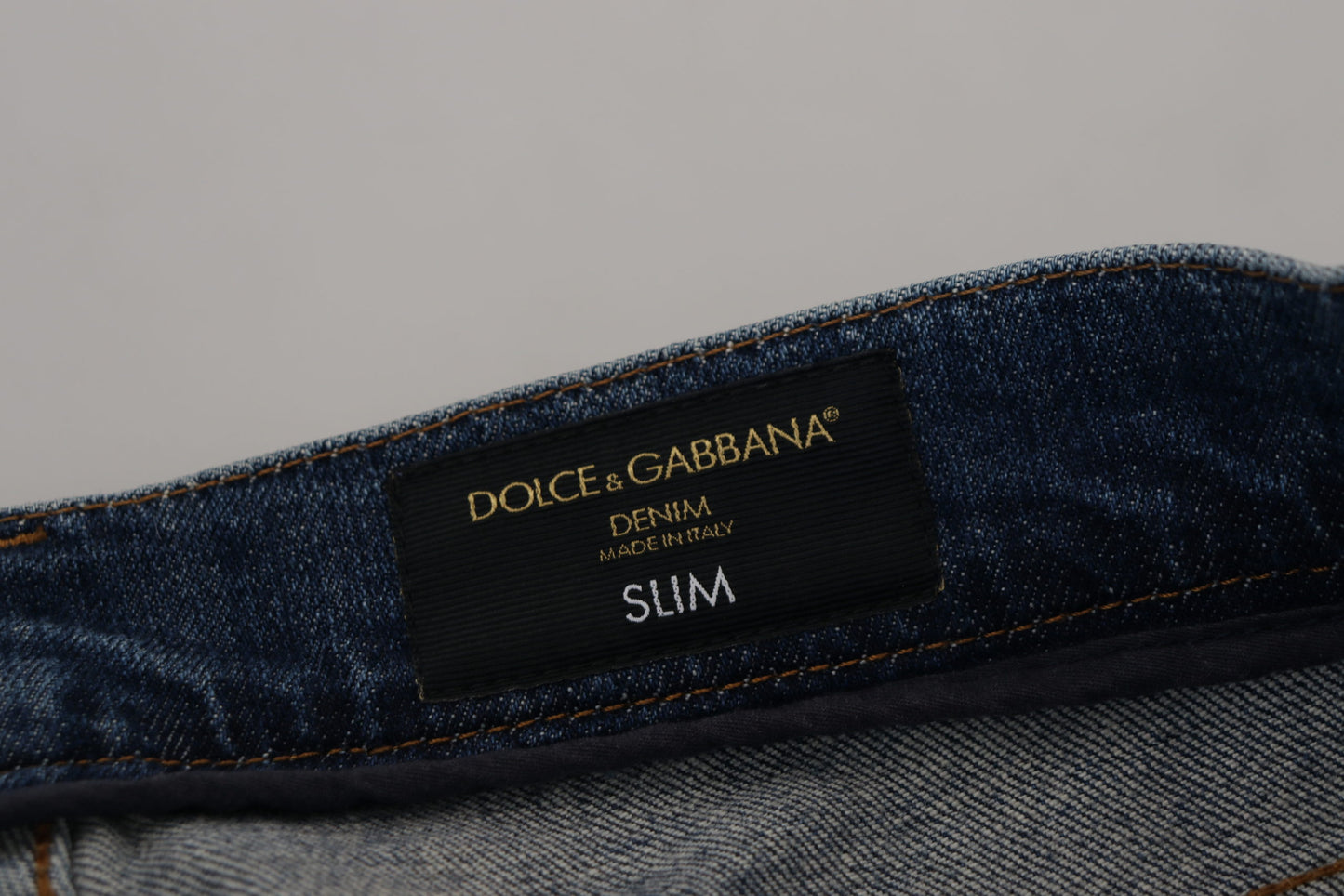 Elegant Slim-Fit Denim Pants in Blue Washed