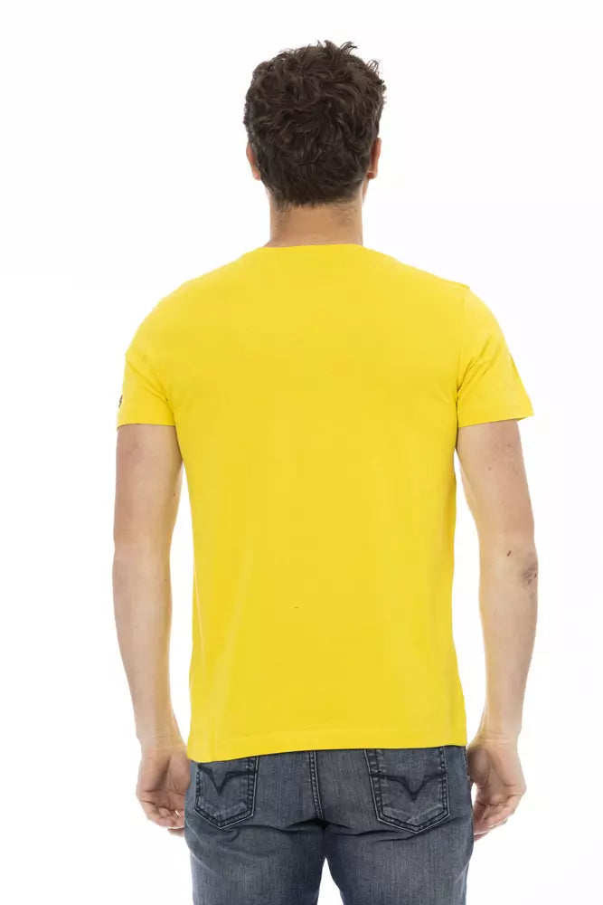 Yellow Cotton Men T-Shirt