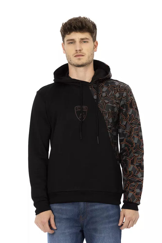 Black Cotton Men's Hoodie