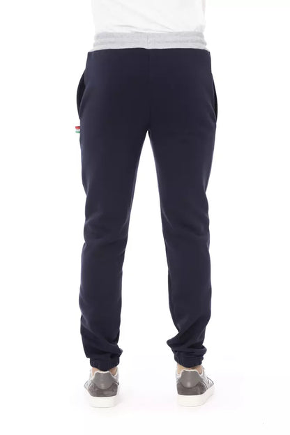 Blue Cotton Men Sport Pant