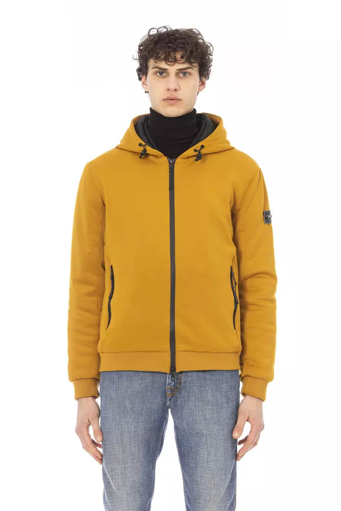 Yellow Polyester Men Jacket