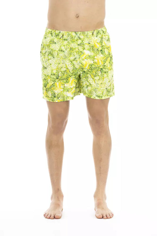 Green Polyester Men's Swimwear Shorts