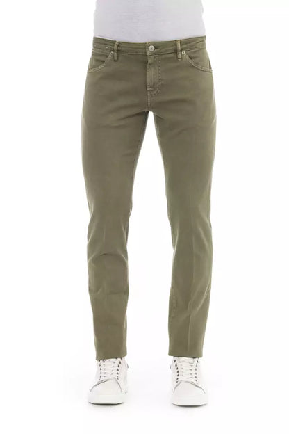 Green Cotton Men Jeans