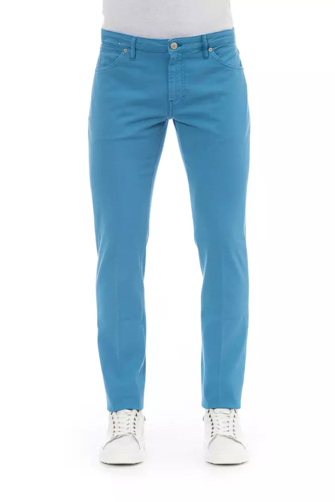 Light Blue Cotton Men Jeans