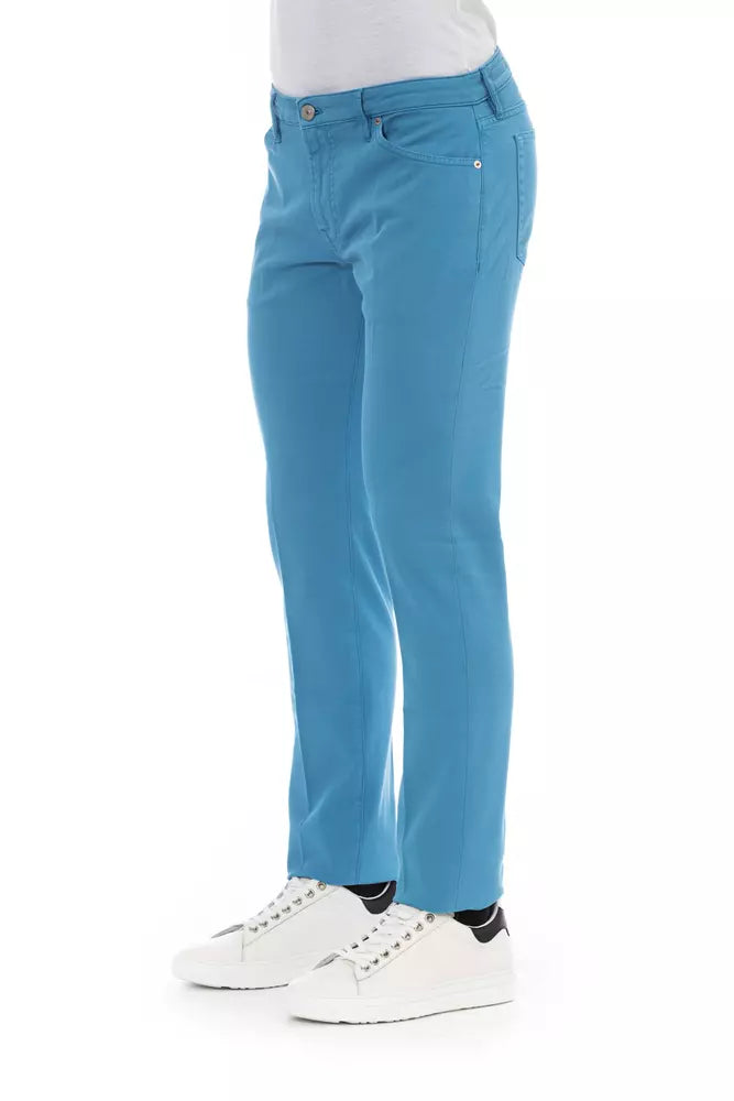 Light Blue Cotton Men Jeans