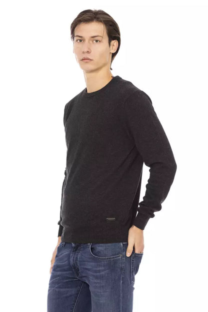 Black Wool Men Sweater