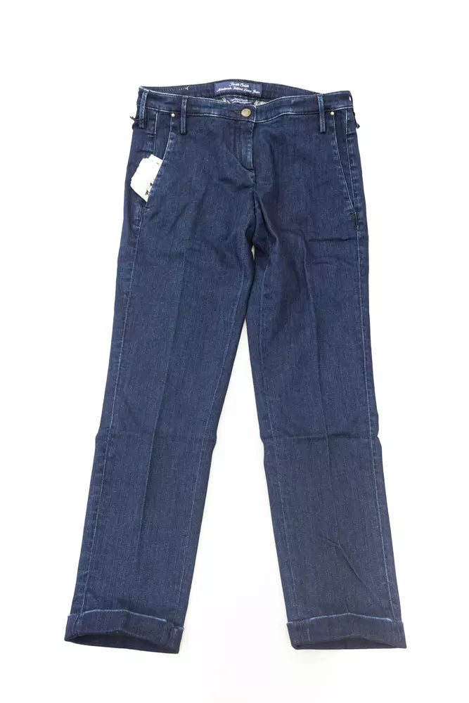 Blue Cotton Women Jeans