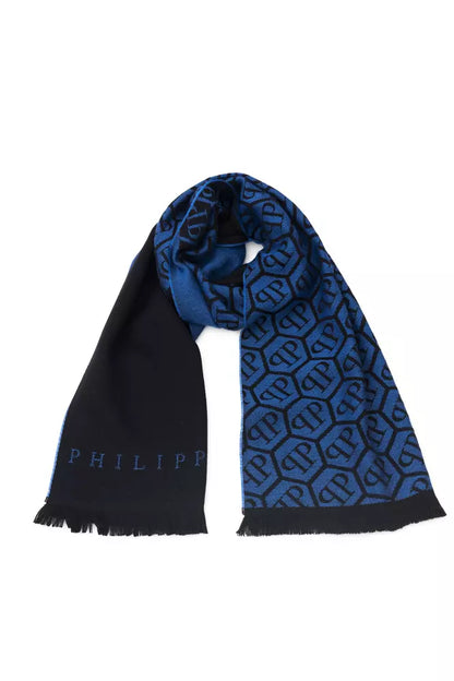 Blue Wool Men Scarf