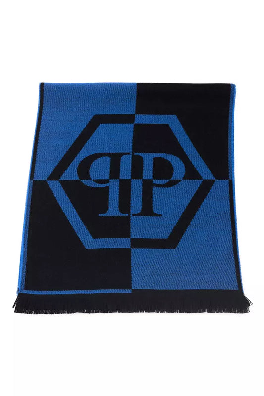 Blue Wool Men Scarf