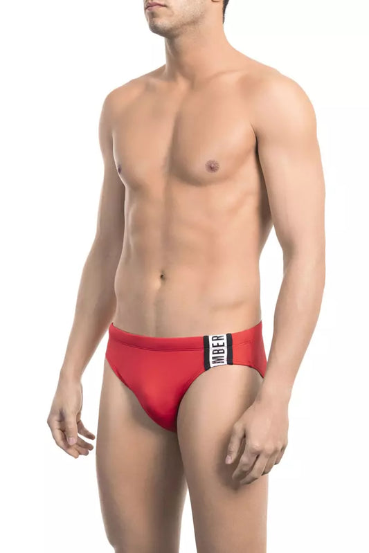 Red Polyamide Men Swimwear