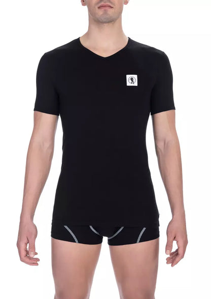 Black Cotton Men T-Shirt