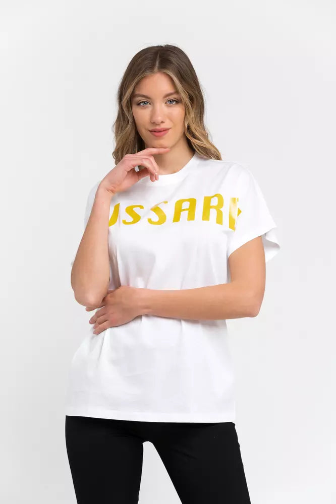 White Cotton Women T-Shirt