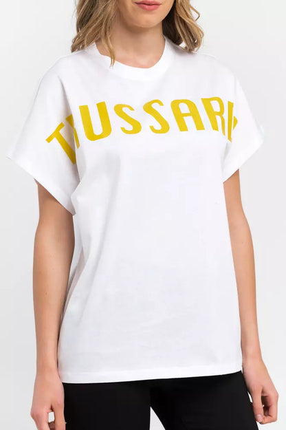 White Cotton Women T-Shirt