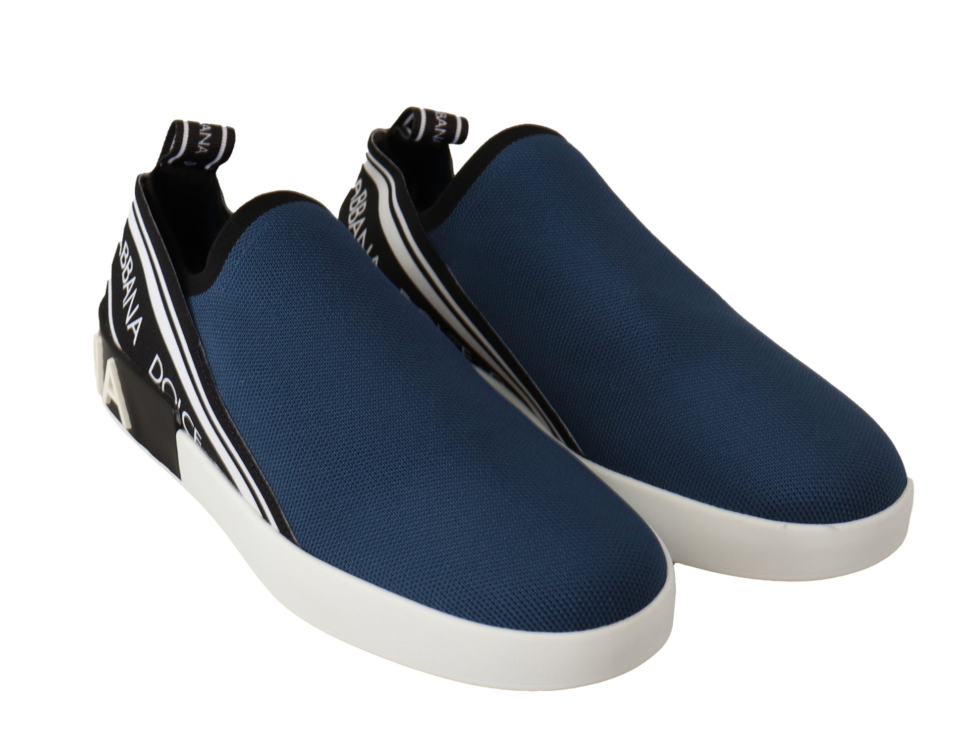 Elegant Blue & White Loafer Sneakers