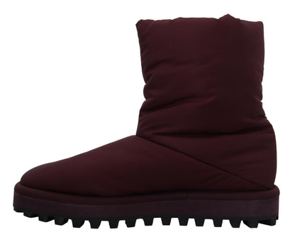 Elegant Bordeaux Mid Calf Boots