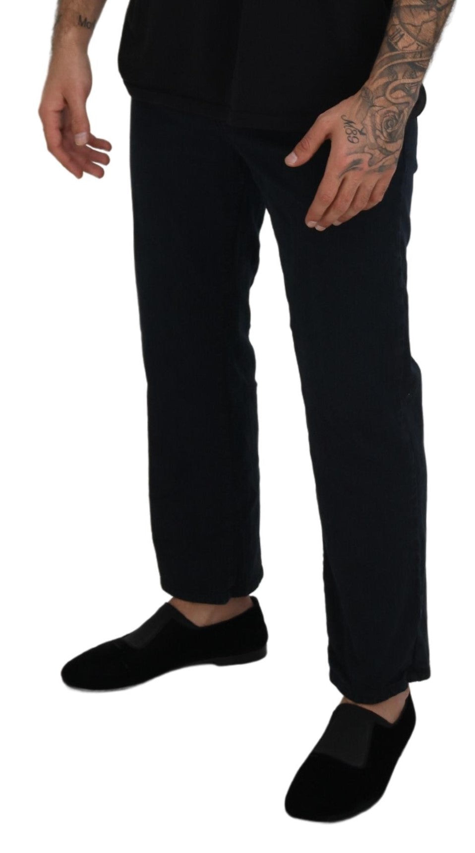 Elegant Black Cotton Designer Jeans