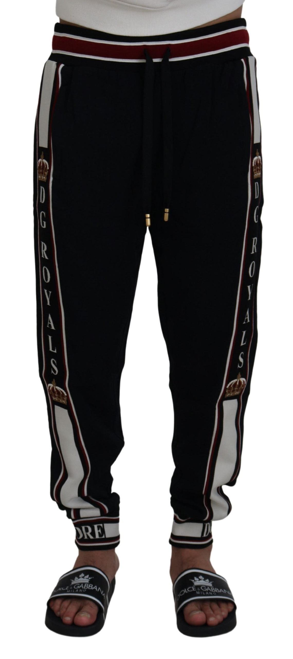 Sleek Black Cotton Jogger Pants Luxury Collection