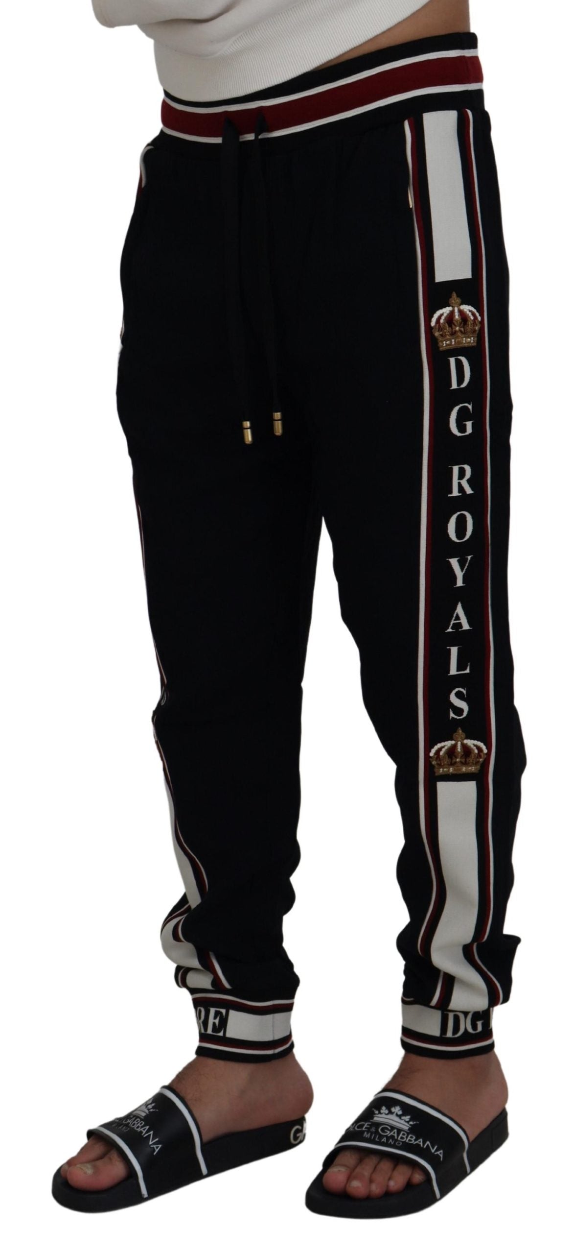 Sleek Black Cotton Jogger Pants Luxury Collection