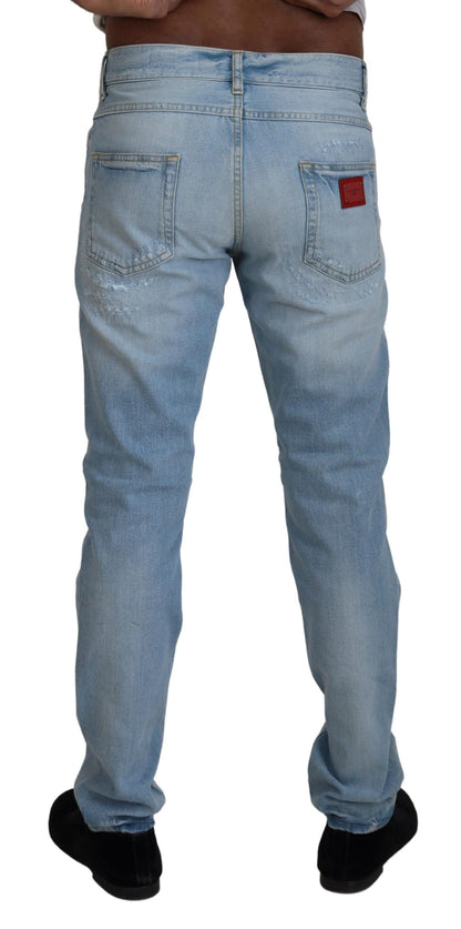 Elegant Light Blue Denim Pants