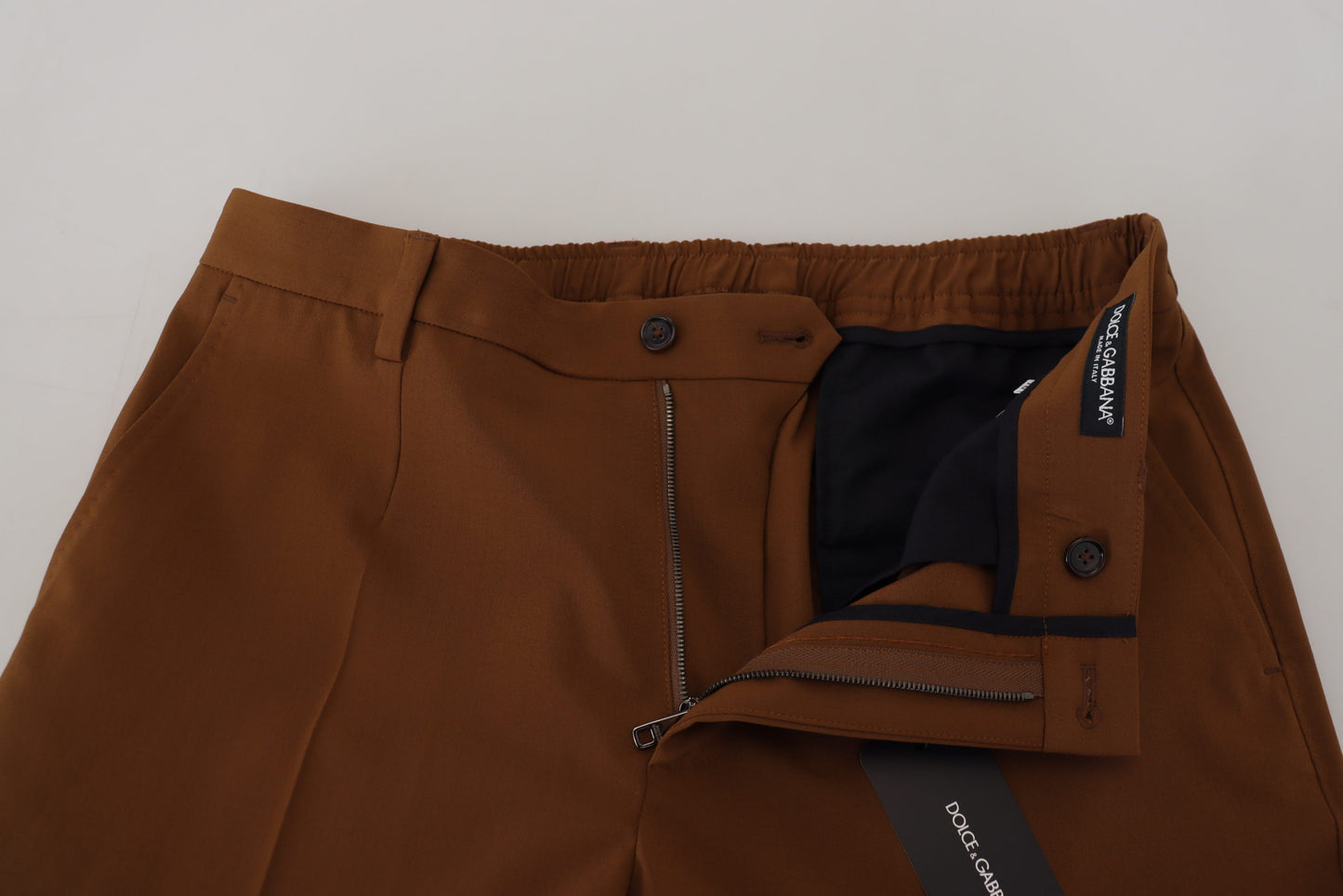 Elegant Brown Virgin Wool Pants - Italian Crafted