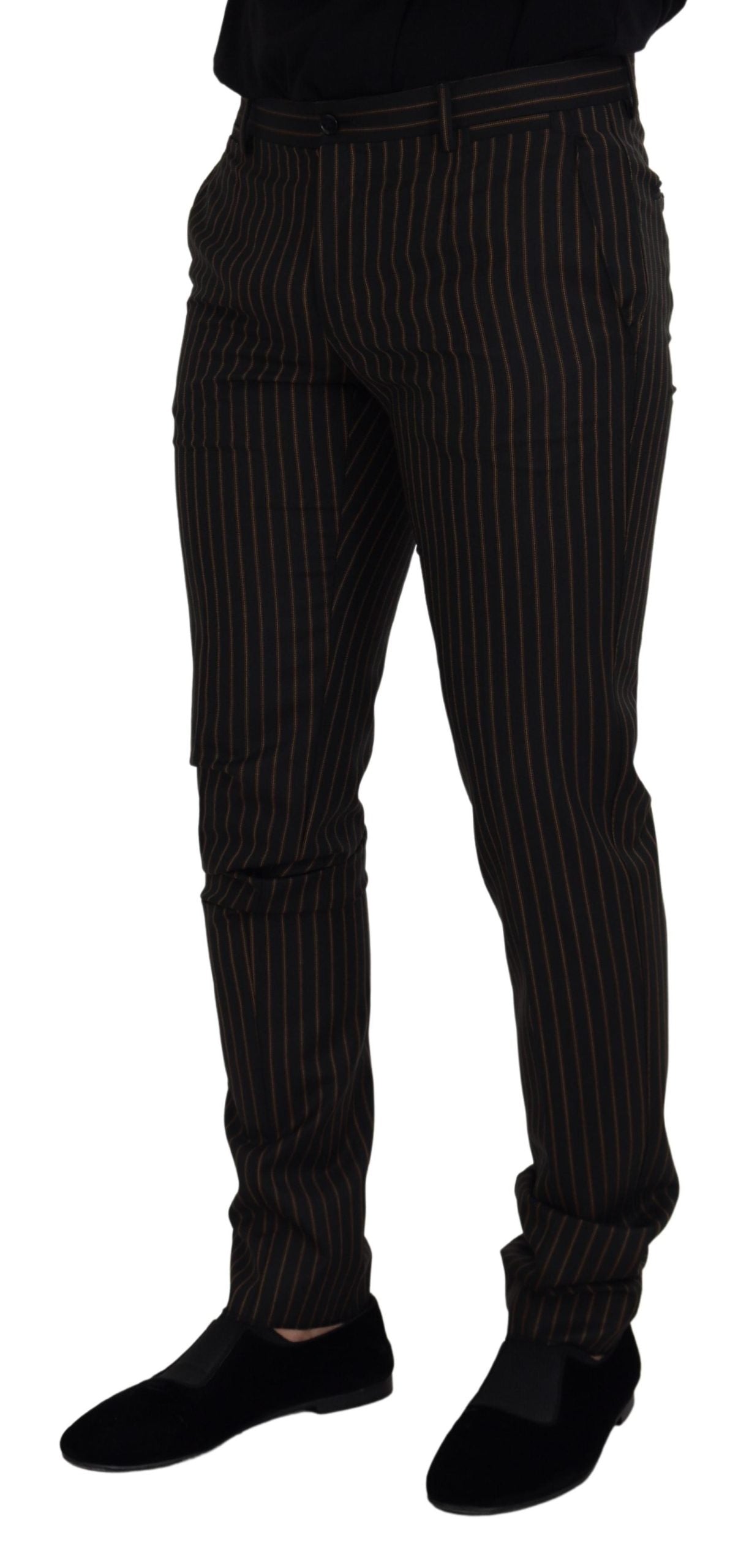 Elegant Striped Cotton Blend Pants