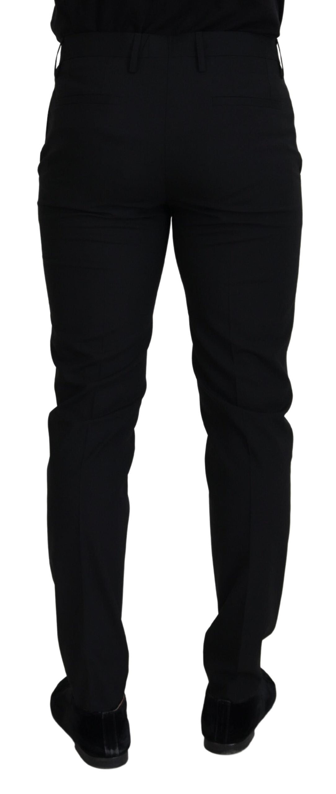 Elegant Black Wool-Blend Trousers