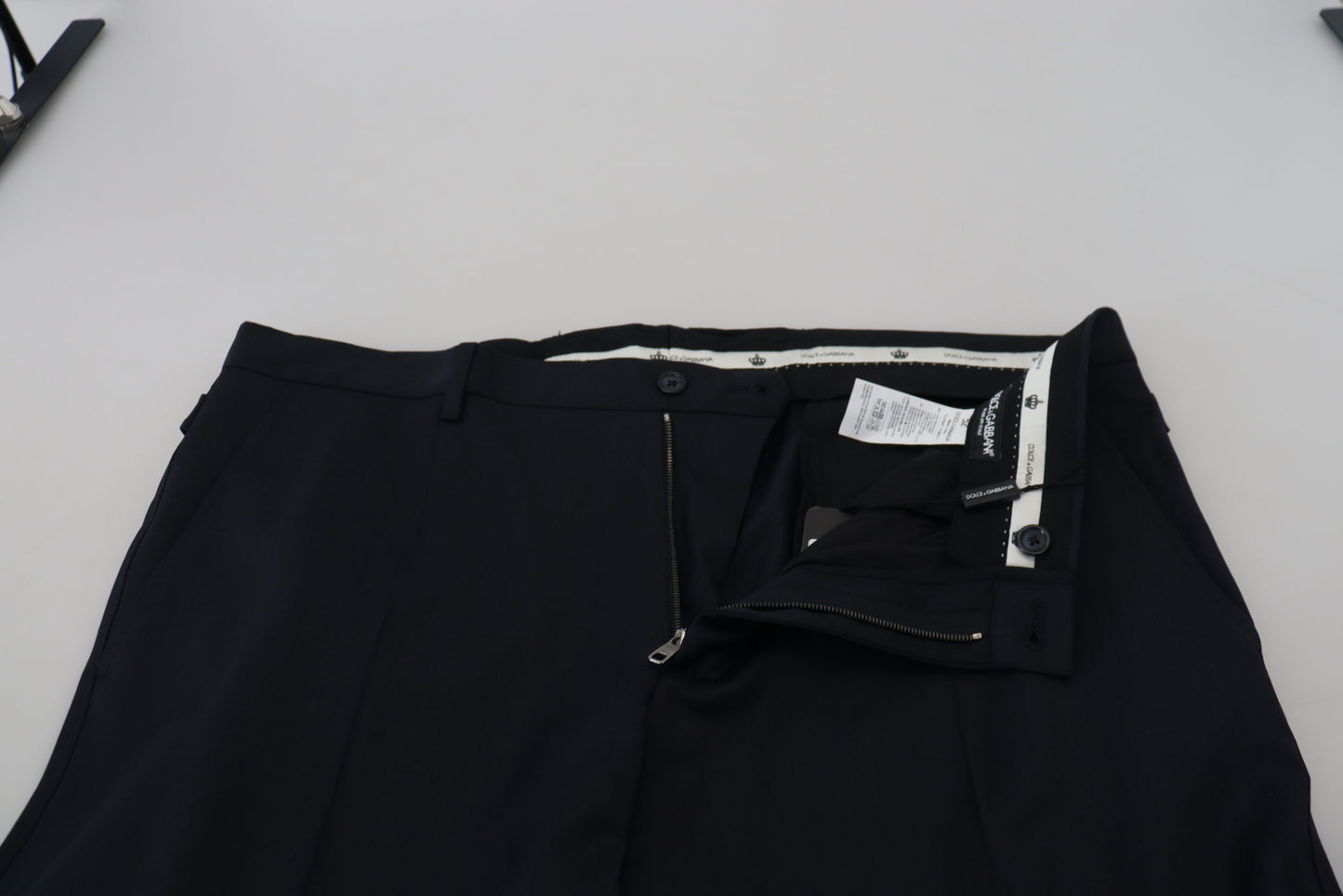 Elegant Blue Wool Blend Trousers