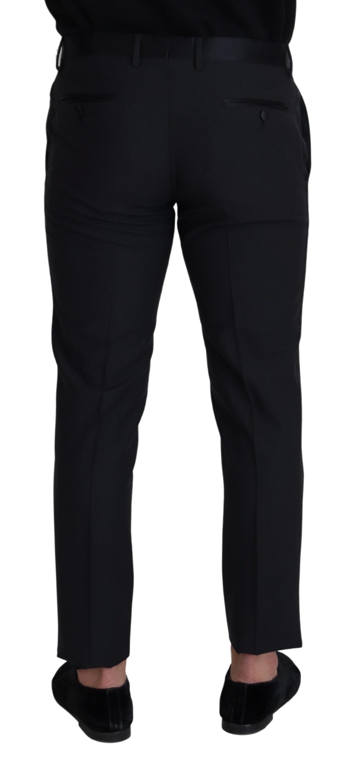 Elegant Black Wool Blend Trousers