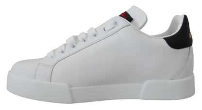 Chic White Portofino Leather Sneakers